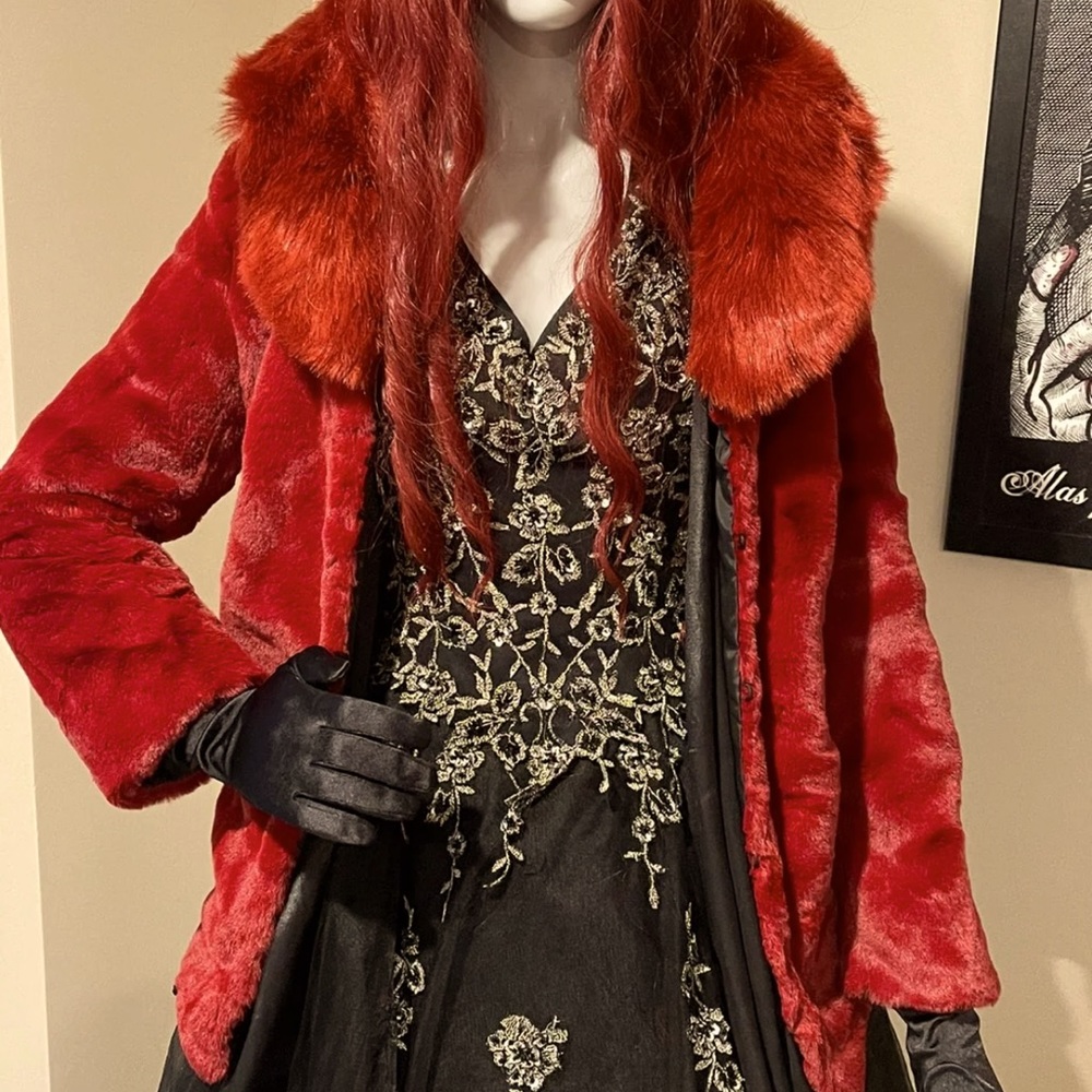 ON HOLD Red Faux Fur Coat